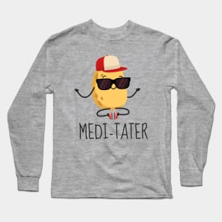 Cool Potato Medi-Tater Meditating Long Sleeve T-Shirt